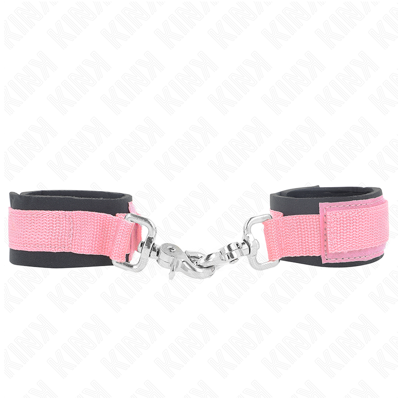 Appui-Poignets BDSM Néoprène Réglables 22-34 cm Rose - Kink