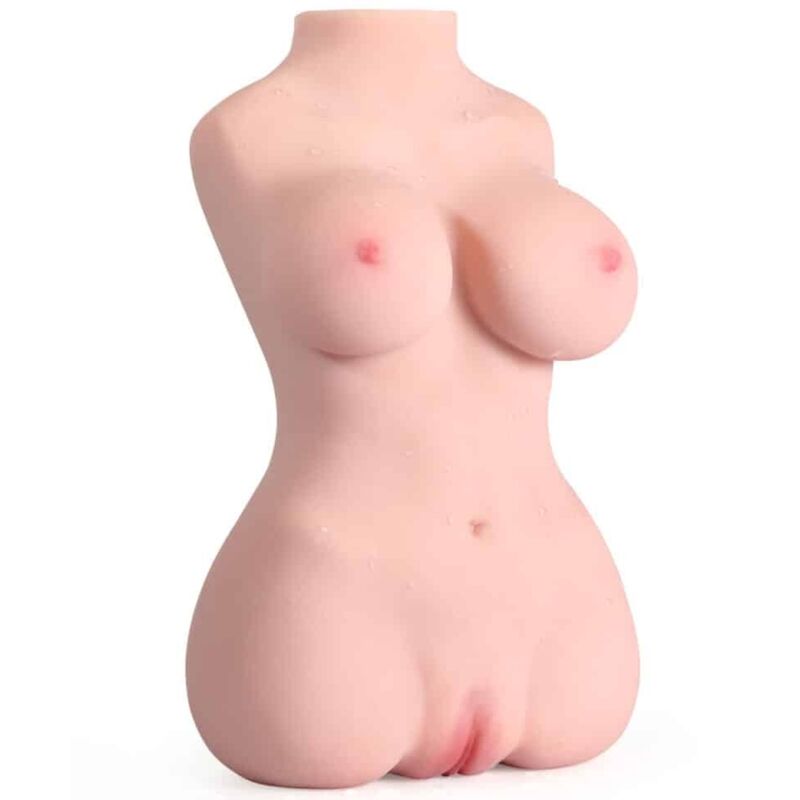 Masturbateur torse féminin Armony Modèle 3 en TPE vu de trois quarts, poitrine et hanches