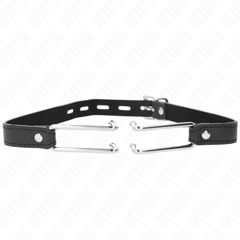 Bâillon BDSM Bâton à Crochet Métal Sangle Cuir Réglable - Kink