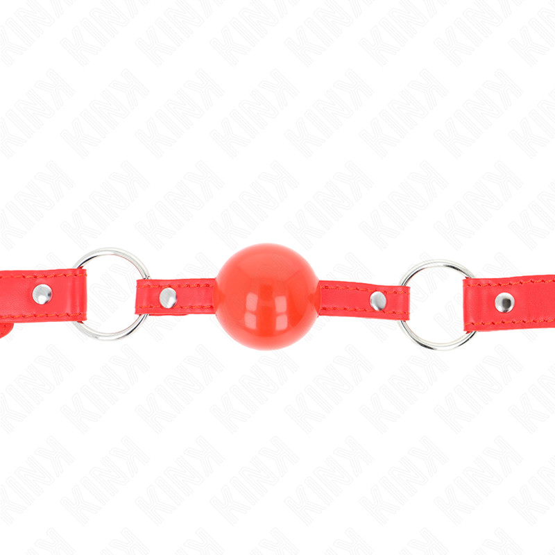 Bâillon BDSM Boule 4 cm TPE Sangle Rojo Lock Réglable - Kink