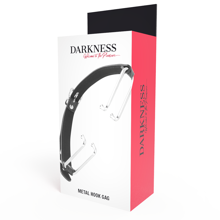 Bâillon BDSM Ouvre-Bouche avec Crochet Cuir Réglable - Darkness