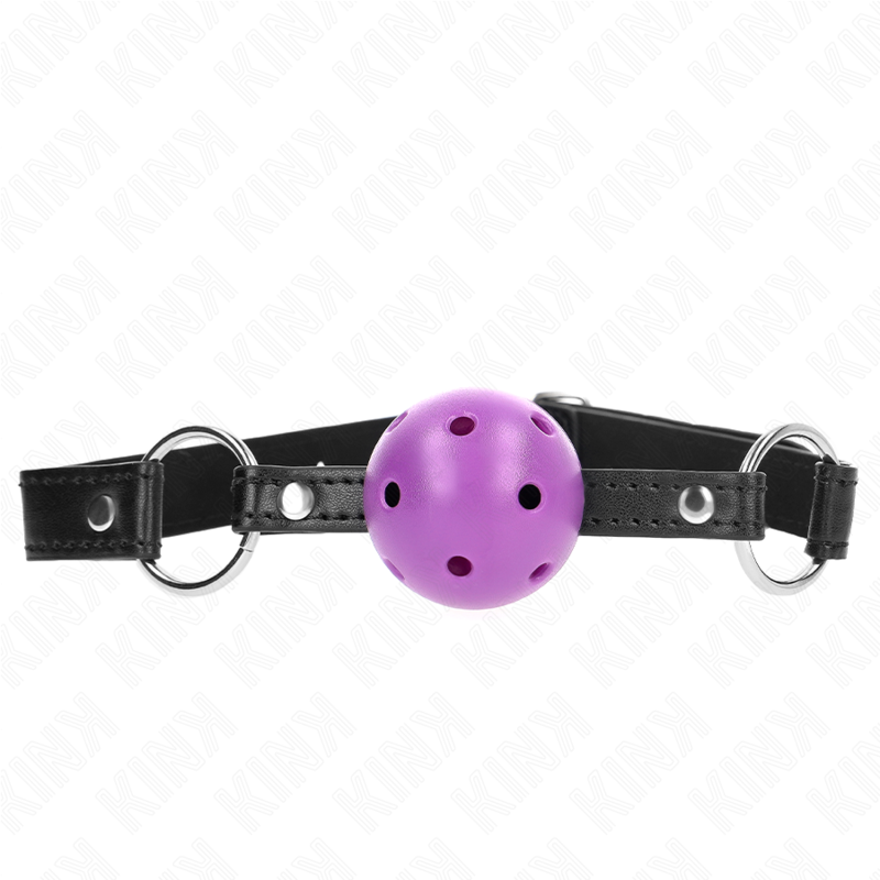 Bâillon Boule BDSM Ball Gag Violet 4,5 cm Sangle Réglable - Kink