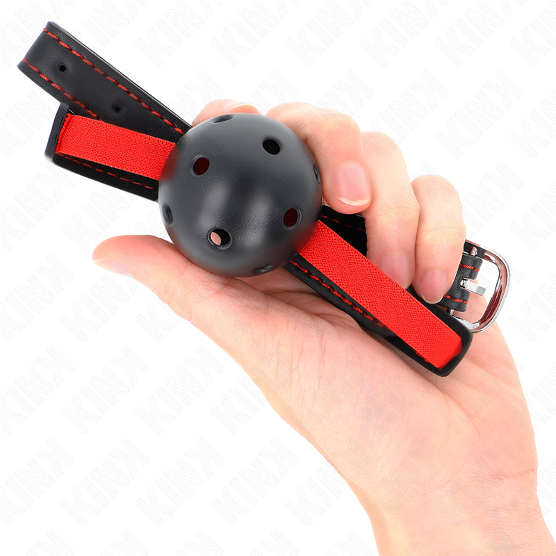 Bâillon Tunnel BDSM Embout Creux 4,5 cm Sangle Élastique - Kink