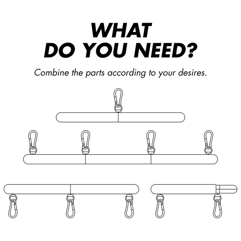 Barre d'Écartement BDSM Réglable Modulable 4 Pièces Sans Nickel - Fetish Submissive
