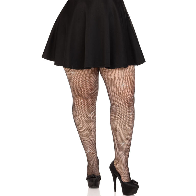 Bas Maille Cristallisée Résille Brillante Grande Taille - Leg Avenue