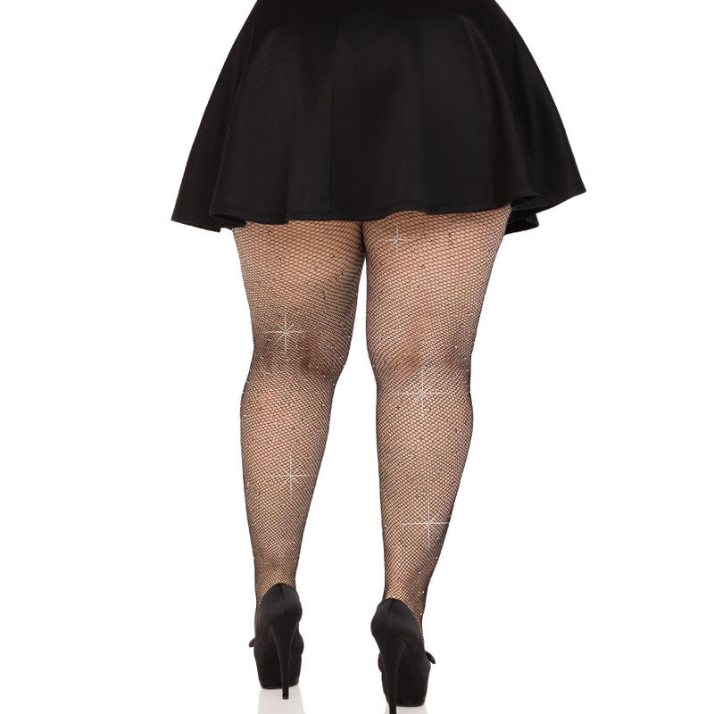 Bas Maille Cristallisée Résille Brillante Grande Taille - Leg Avenue