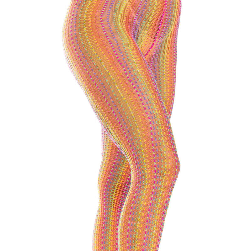 Bas Résille Crochet Arc-en-Ciel Multicolore Taille Unique - Leg Avenue