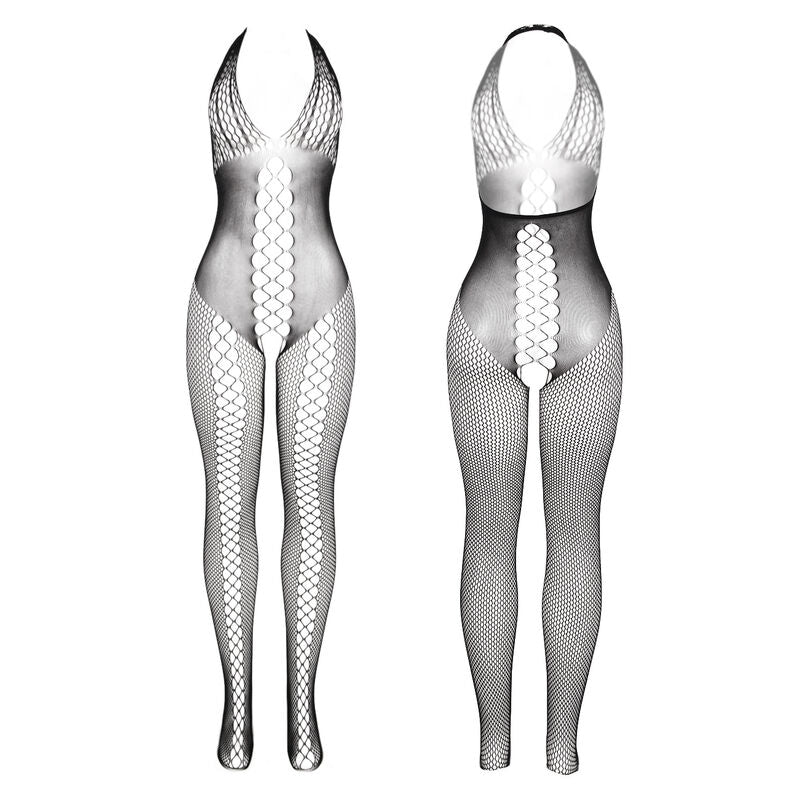 Bodystocking Dos Ouvert Détails Croisés Noir Taille Unique - Subblime