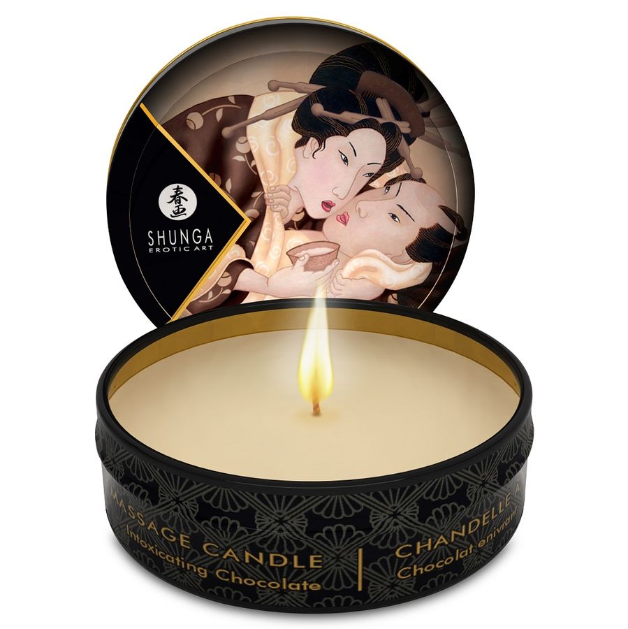 Bougie de Massage Mini Caresse Présentoir 24 Unités 6 Arômes - Shunga