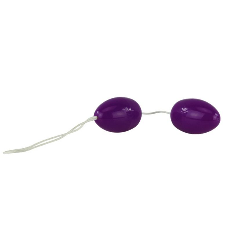 Boules Anales Twins Balls Cordon Nylon Effet Vibrant Lilas - Baile
