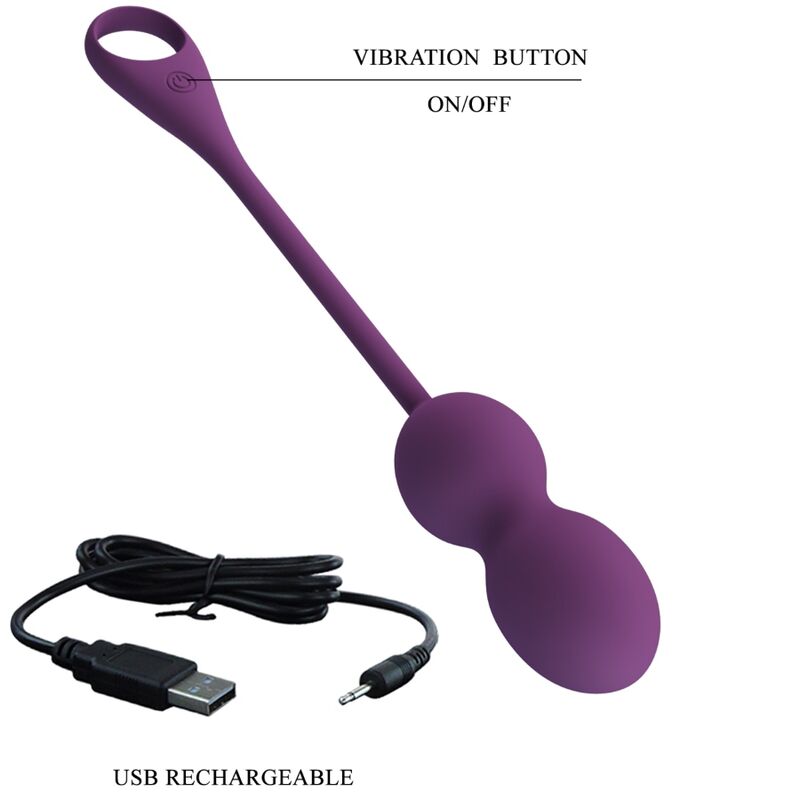 Boules de Kegel Vibrantes Elvira Connectées App 12 Modes USB - Pretty Love