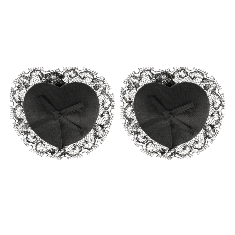 Cache-Tétons Chic Desire Dentelle Noir Adhésifs Réutilisables - Coquette