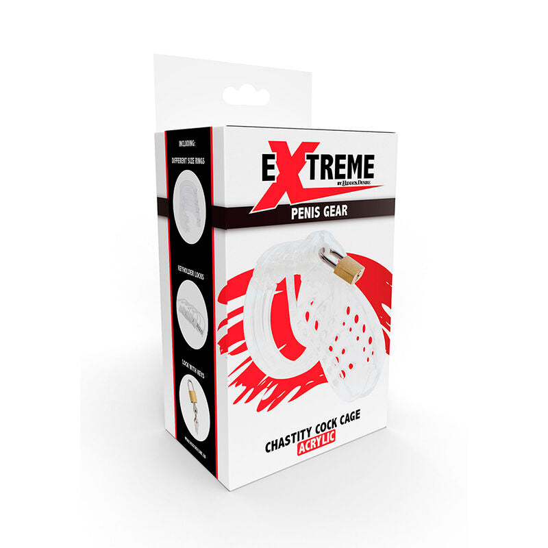 Cage de Chasteté Extreme Acrylique Réglable Transparente - Hidden Desire