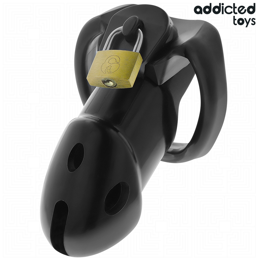 Cage de Chasteté Unbroken Den 9,8 cm 3 Anneaux Cadenas - Addicted Toys
