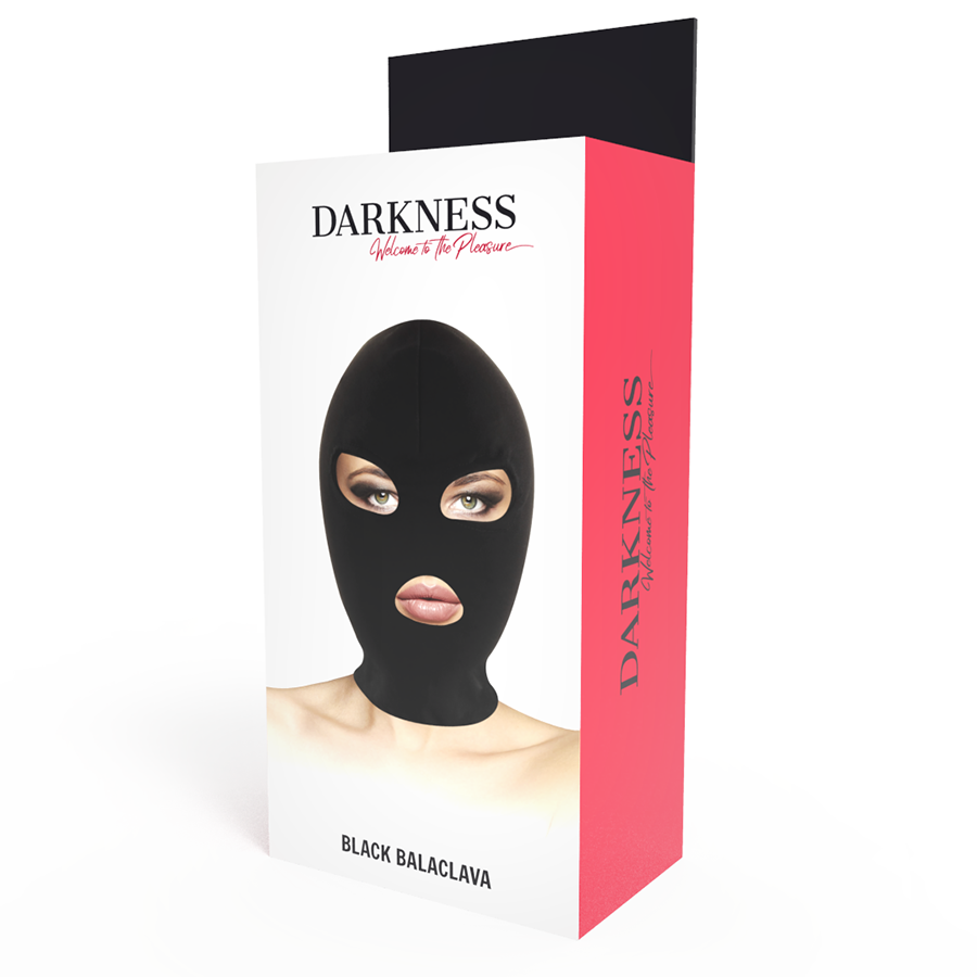 Cagoule BDSM Soumission Spandex Ouverture Bouche et Yeux - Darkness