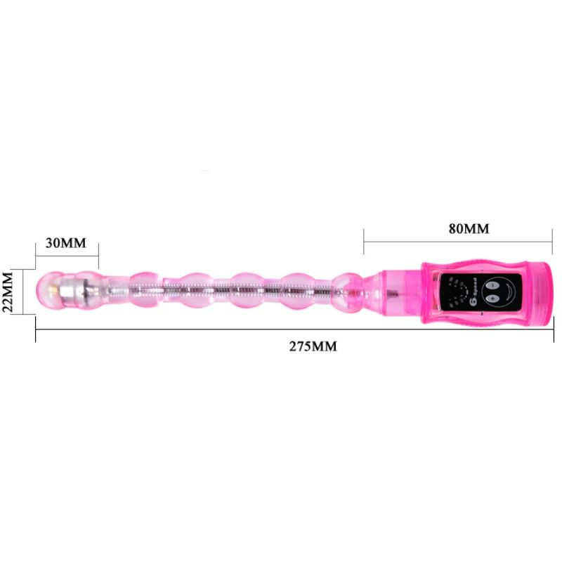 Chapelet Anal Vibrant Triple Flexible - 6 Modes Pliable - Baile