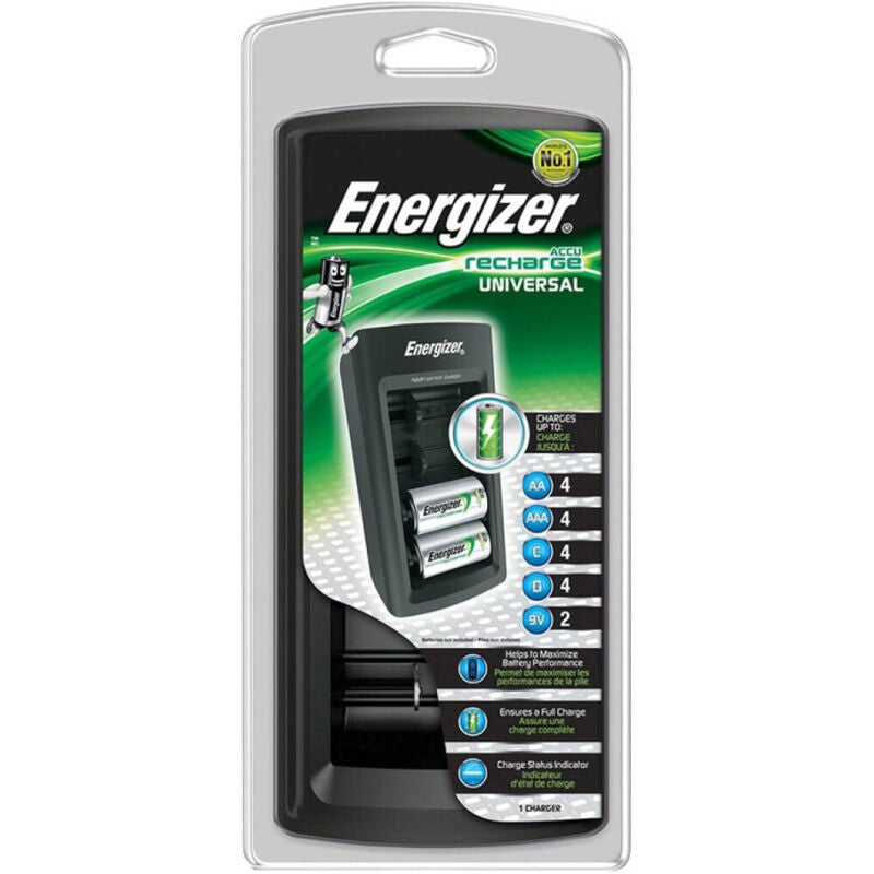 Chargeur Universel Energizer Recharge Multi-Formats AA AAA C D 9V