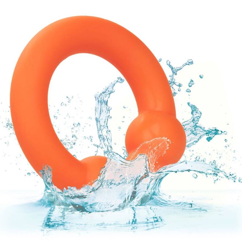 Cockring Alpha Double Boule Silicone Extensible Orange - CalExotics