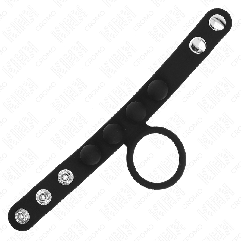 Cockring Cuir Sangle Réglable Fermeture Pression 23 cm - Kink