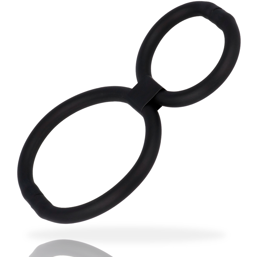 Cockring Double Anneau Réglable Pénis et Testicules Silicone - Addicted Toys