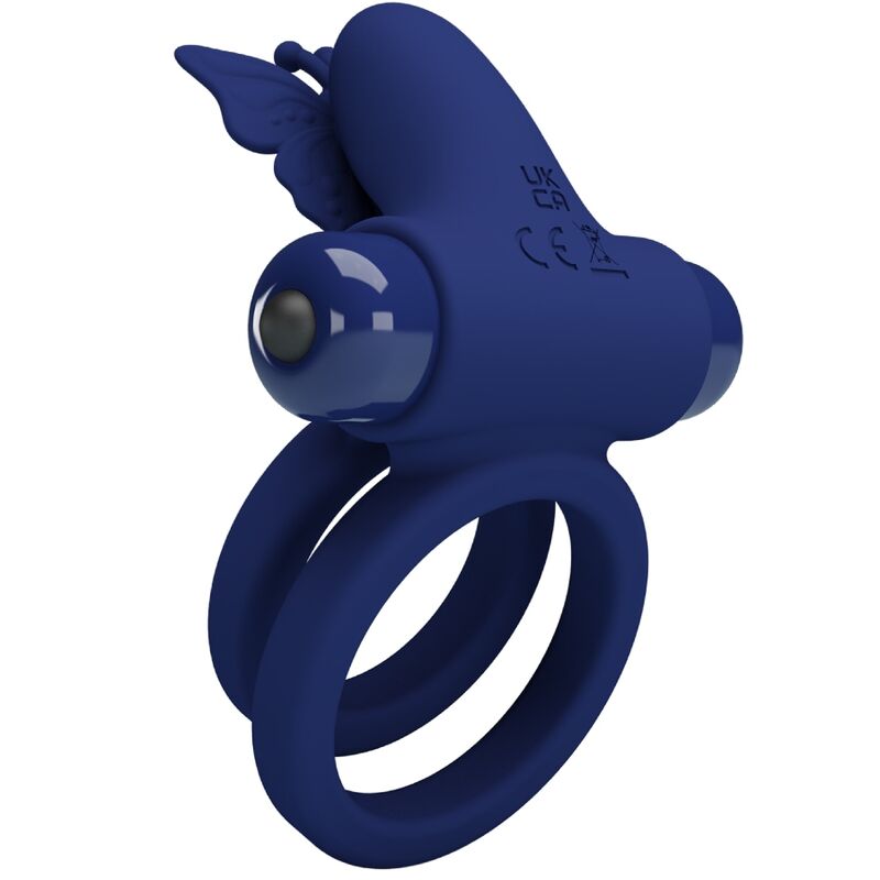 Cockring Double Anneau Vibrant Jamele Stimulateur Papillon 10 Modes - Pretty Love