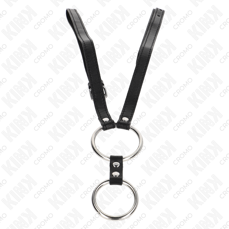 Cockring Double ou Triple Métal avec Ceinture Cuir Ajustable - Kink