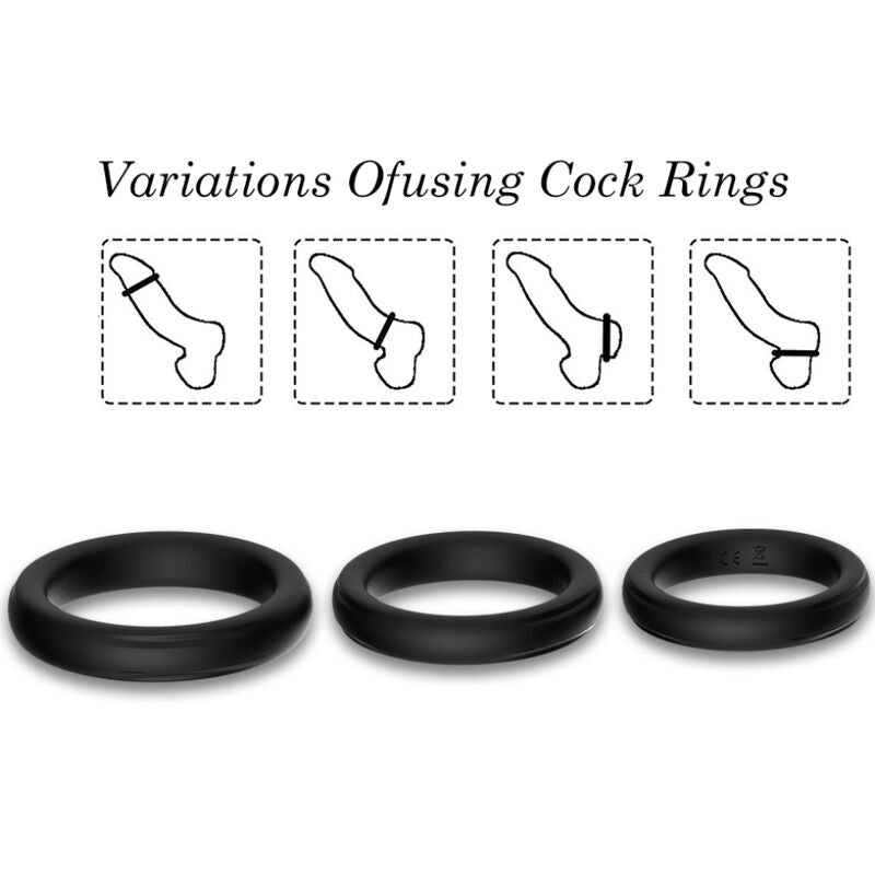 Cockring Triple Anneau Silicone Lumineux Extensible - Armony