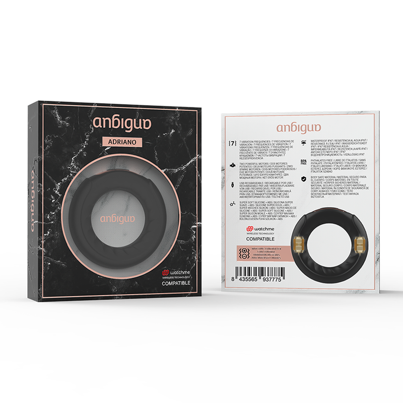 Cockring Vibrant Adriano Connecté WatchMe 7 Modes IPX7 - Anbiguo