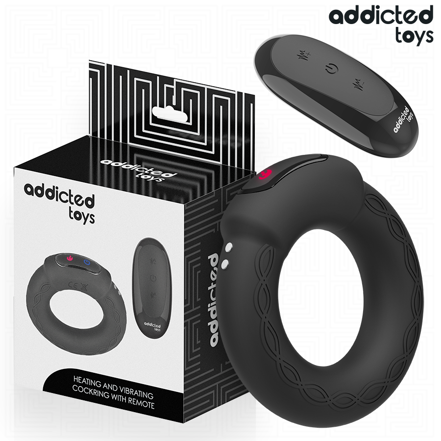 Cockring Vibrant Chauffant Télécommande 9 Modes Rechargeable - Addicted Toys