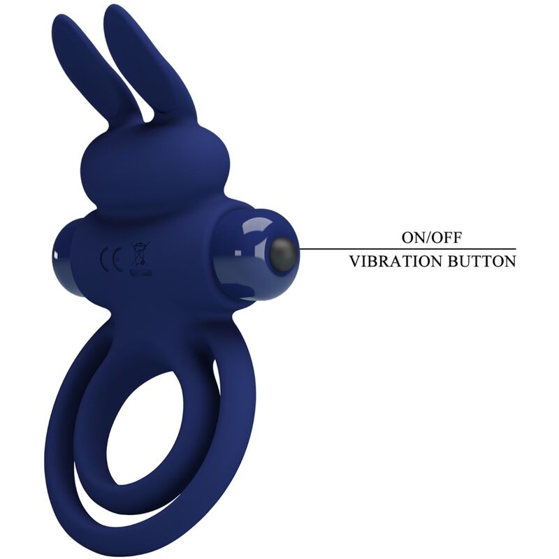 Cockring Vibrant Darey Lapin Silicone 10 Modes Stimulateur Clitoridien - Pretty Love