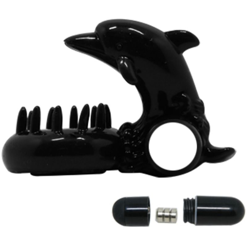 Cockring Vibrant Delfin Stimulateur Clitoridien Dauphin Noir - Baile