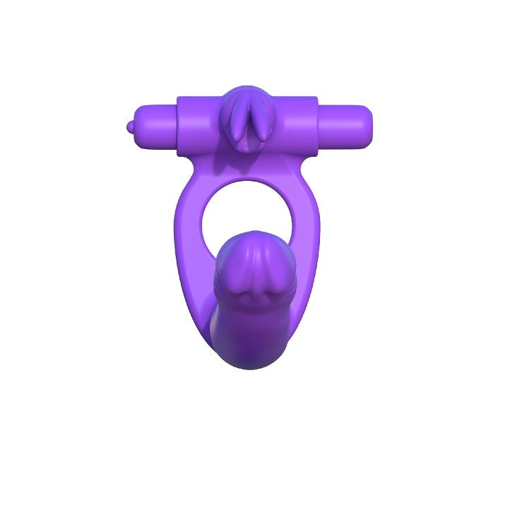 Cockring Vibrant Double Pénétration Gode Anal Stimulateur Lapin Silicone - Fantasy C-Ringz