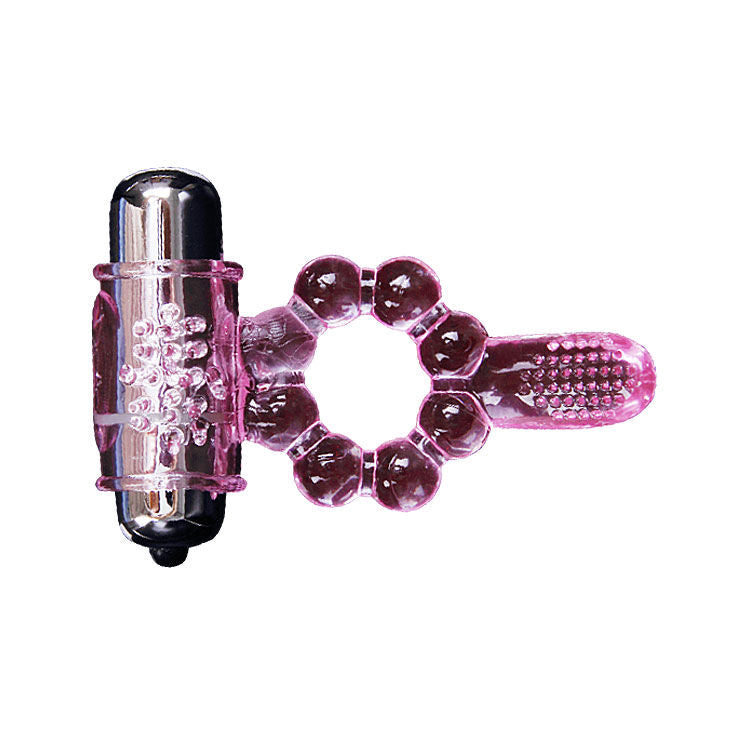 Cockring Vibrant Double Stimulation 10 Rythmes Langue Souple - Baile