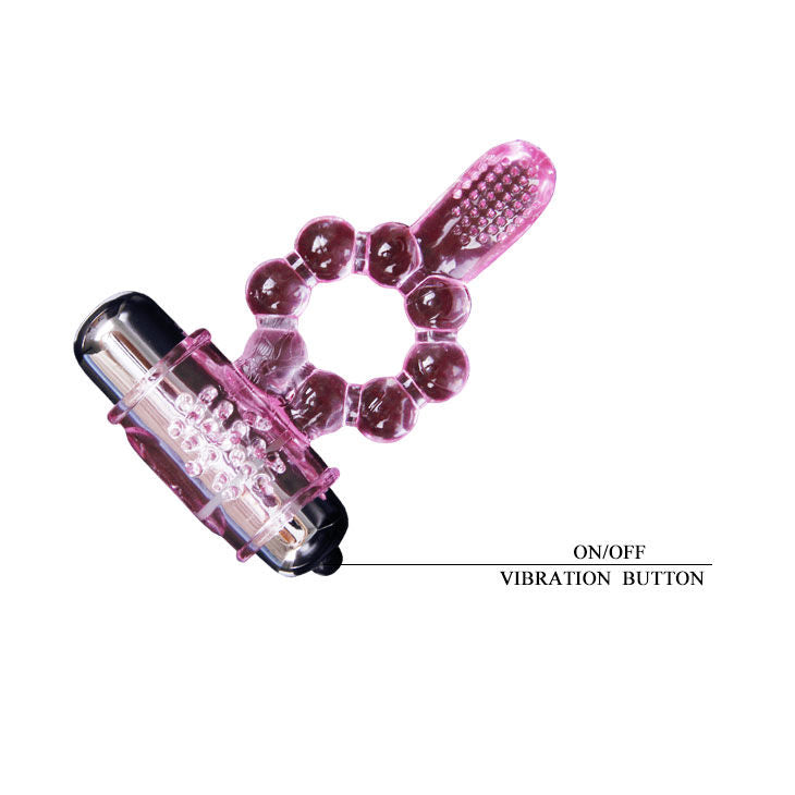 Cockring Vibrant Double Stimulation 10 Rythmes Langue Souple - Baile