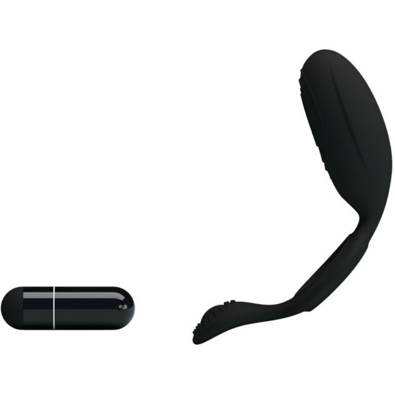 Cockring Vibrant Ethel Silicone Stimulateur Clitoridien Noir - Pretty Love