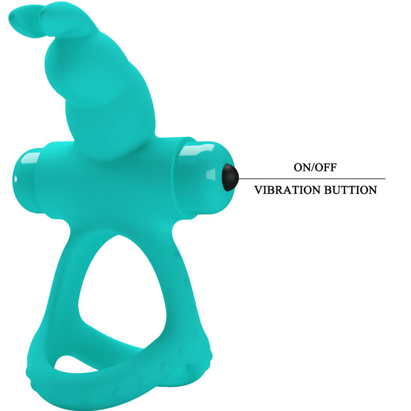 Cockring Vibrant Figgy Forme Lapin Silicone Étanche Rechargeable - Pretty Love