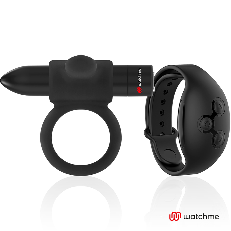 Cockring Vibrant Télécommandé Cameron WatchMe 10 Modes Rechargeable - Black&Silver