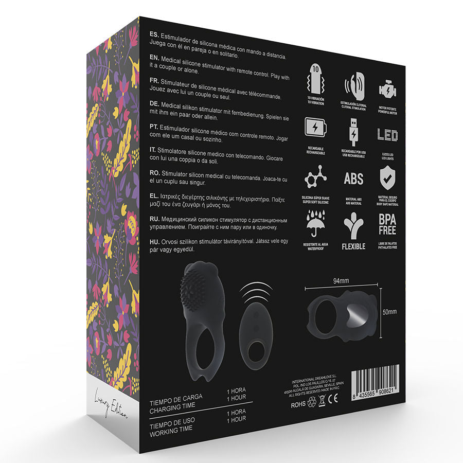 Cockring Vibrant Télécommandé Colosseo 10 Modes Rechargeable - Mia