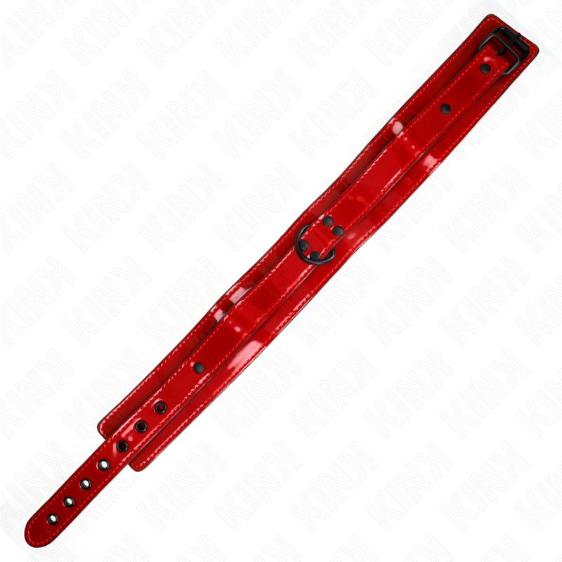 Collier BDSM Ajustable Rouge Vin Cuir 37,5-49,5 cm - Kink