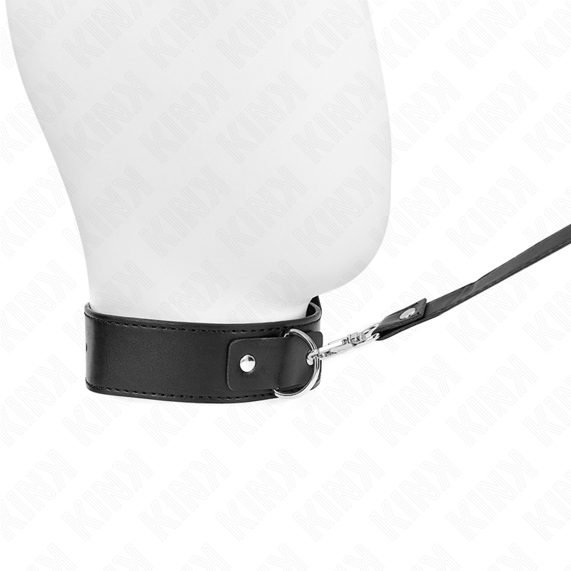 Collier BDSM avec Laisse 116 cm Ajustable 32-50 cm Cuir - Kink