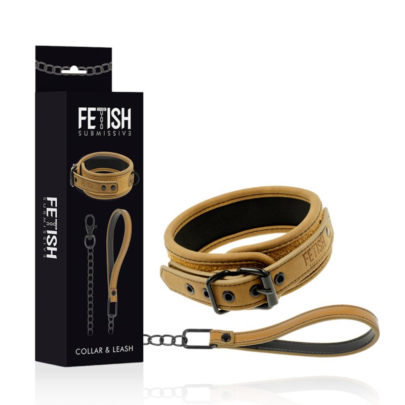 Collier BDSM avec Menottes Origin Chaîne Doublée Néoprène - Fetish Submissive