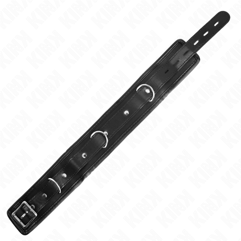 Collier BDSM Basic avec Laisse 65 cm Cuir Boucle Réglable - Kink