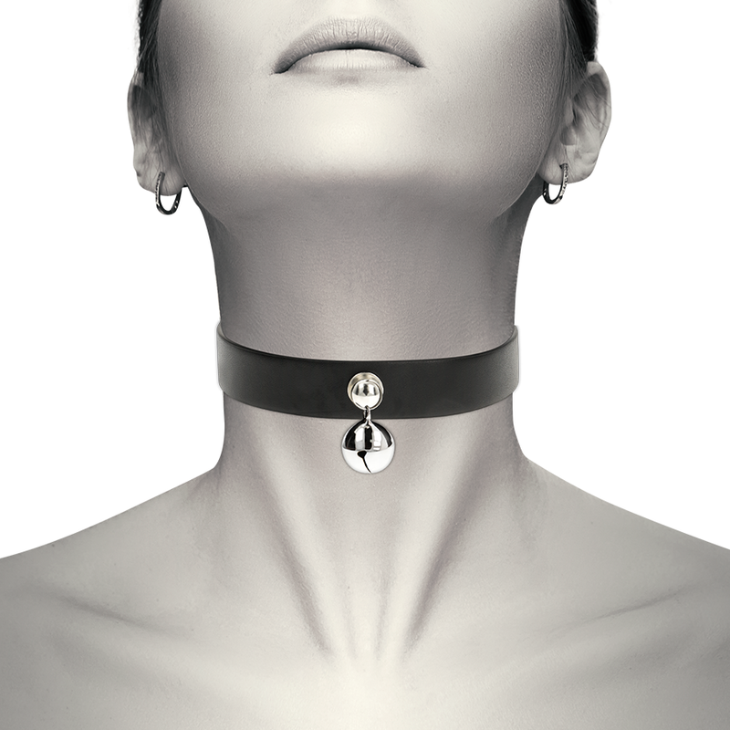Collier BDSM Chic Desire Cuir Vegan Fermeture 3 Pressions - Coquette