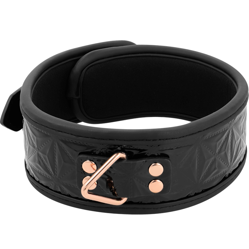 Collier BDSM Cuir Vegan Black Edition Chaîne Métal Sans Nickel - Begme