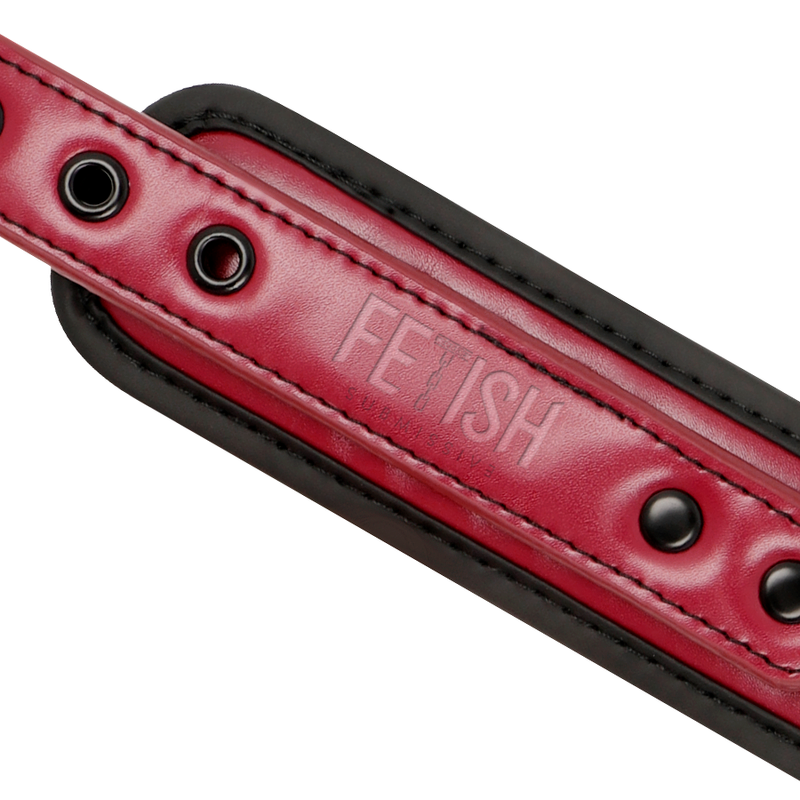 Collier BDSM Dark Room Cuir Vegan Doublure Néoprène Chaîne Métal - Fetish Submissive