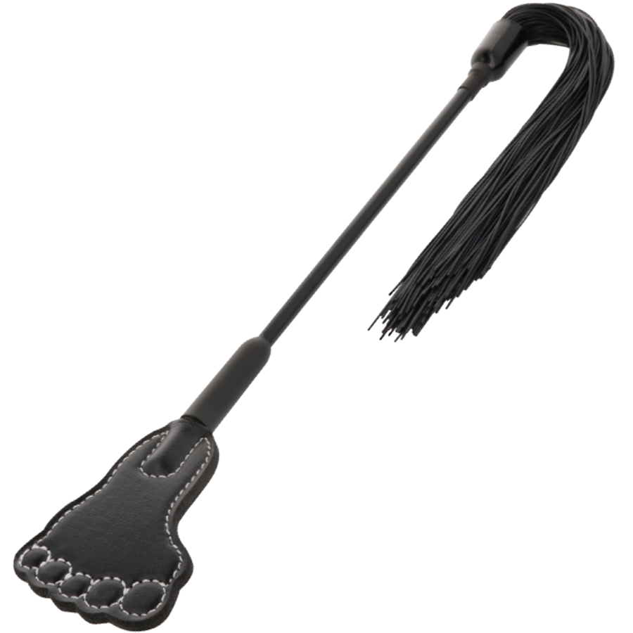 Cravache Fétichiste Double Embout Pointe et Fouet PVC Souple - Darkness