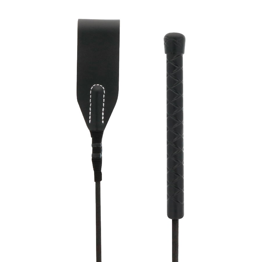 Cravache Fétichiste Noir Pointe PVC Souple 45 cm - Darkness