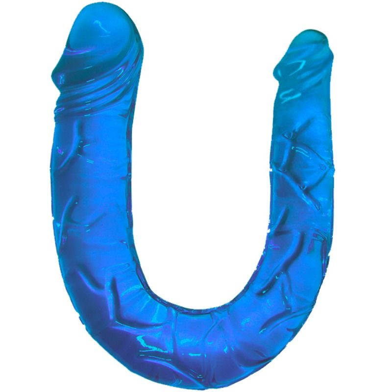 Double Gode Flexible Translucide - 30,5 cm TPR Texturé - Baile