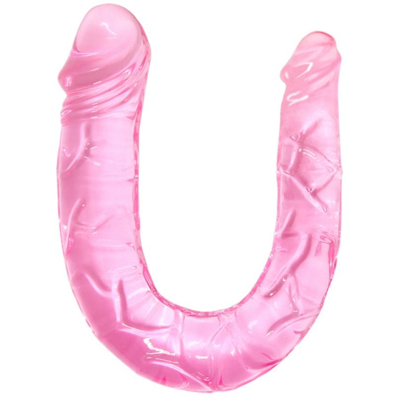 Double Gode Flexible Translucide - 30,5 cm TPR Texturé - Baile