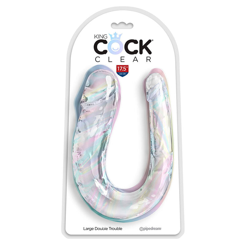 Double Gode King Cock — coloris transparent